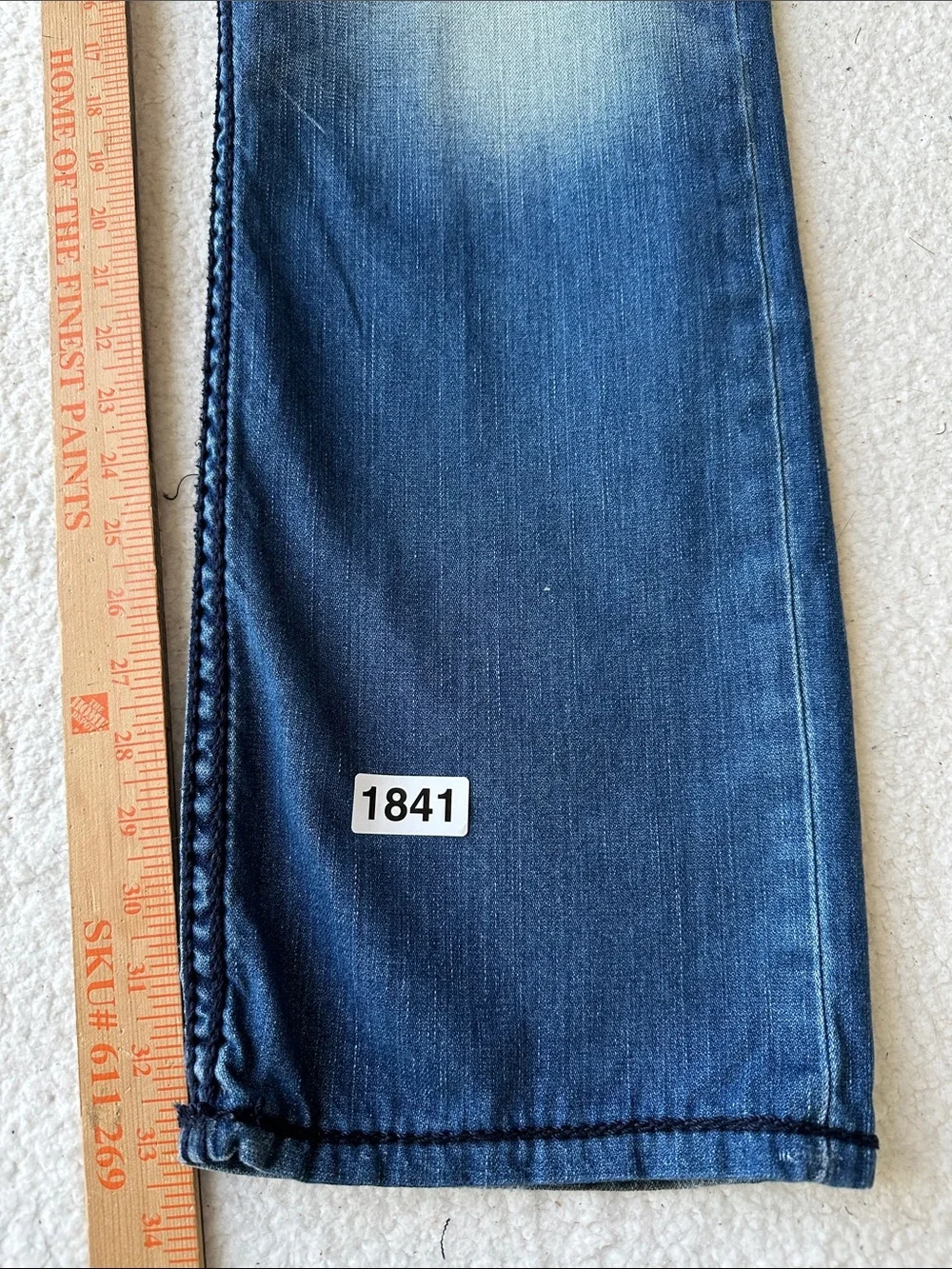 True Religion Light Blue Jeans with Contrast Back Pocket Stitching